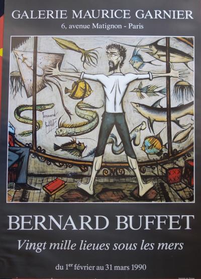 Bernard BUFFET : Vingt mille lieues sous les mers - Affiche originale signée au feutre 2