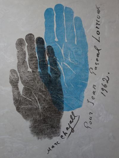 Marc CHAGALL : Main de l’artiste, Lithographie originale signée (vers 1962) 2