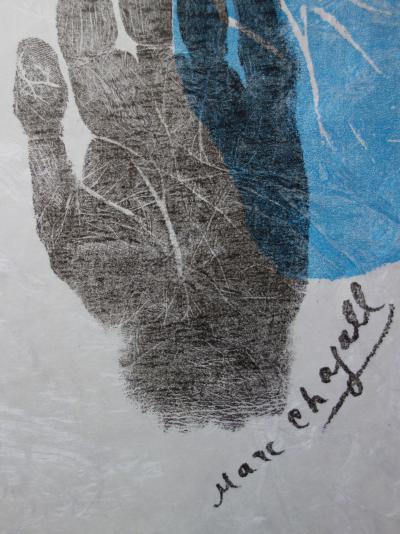Marc CHAGALL : Main de l’artiste, Lithographie originale signée (vers 1962) 2