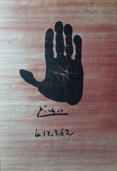 Pablo PICASSO : Main de l’artiste, Lithographie originale signée (vers 1962) 2