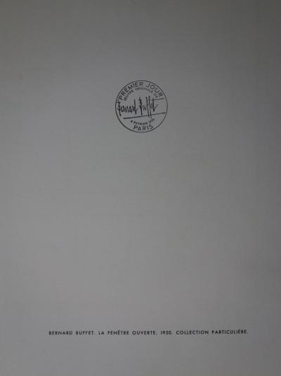Bernard Buffet : La fenêtre ouverte, Illustration ornée du timbre et du cachet signature (1978) 2