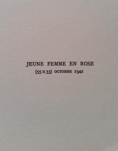 Henri MATISSE (d’après) - Jeune femme en rose, 1942, Impression 2