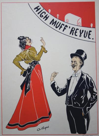 A. Depré - HIGH MUFF REVUE, fin du 19e siècle - Lithographie originale signée 2