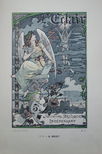 H. Royet - L’Éclair, l’inspiration, Lithographie originale signée  (fin du XIXe siècle) 2