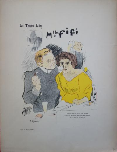 Synave - Mademoiselle Fifi, Lithographie originale signée  (1897) 2