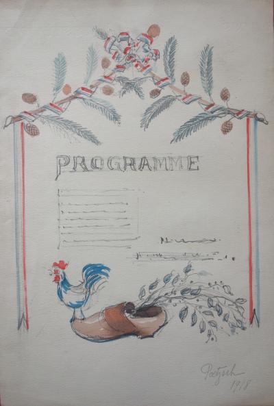 Gustave POETZSCH : Programme - Aquarelle originale signée 2