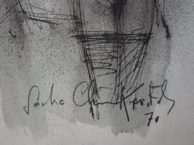 Sacha CHIMKEVITCH : Modèle et regard- Aquarelle originale signée 2