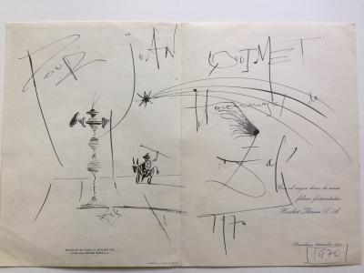 Salvador Dali, Grand dessin à l’encre, Don Quichote et Sancho Panza, 1970 2