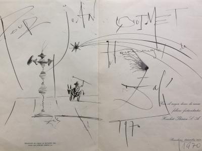 Salvador Dali, Grand dessin à l’encre, Don Quichote et Sancho Panza, 1970 2