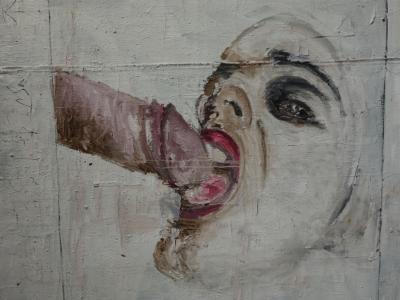Philippe Pasqua : Scène érotique - Acrylique sur toile - Signée 2