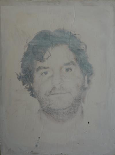 Philippe PASQUA - Autoportrait dans la fumée - Acrylique sur toile signée 2