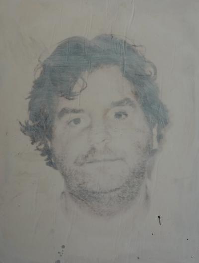 Philippe PASQUA - Autoportrait dans la fumée - Acrylique sur toile signée 2