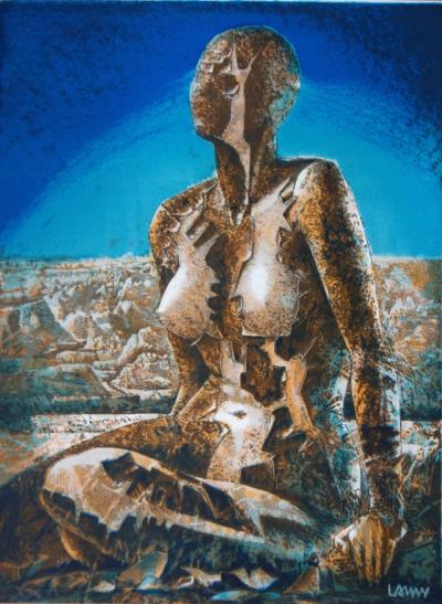 Pierre LAMY : Femme sculpturale - Lithographie originale Signée 2