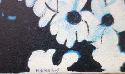 Jacques MONORY : Femme au cerisier en fleur - Lithographie originale Signée 2