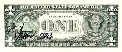 Death NYC (USA 1979) - Snoop n°6 Green (1 $ Banknote), daté 2013 et signé au dos - Oeuvre unique 2