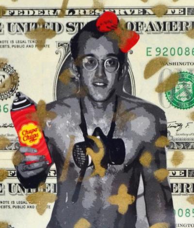 Collector - Death NYC - Keith Haring (2 $ Banknote), daté 2013 et signé au dos - Oeuvre unique 2