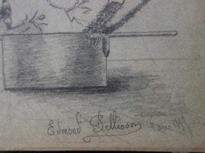 Edmond PELLISSON : Caricature, un bain de siège - Dessin original signé - c. 1899 2