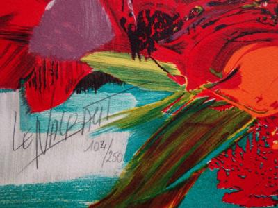 Gérard Le Nabault : Jardin rouge - Lithographie originale signée 2