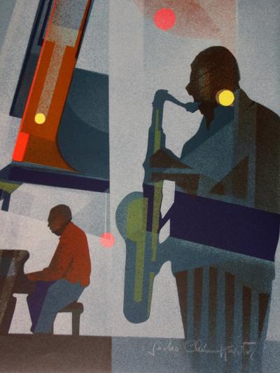 Sacha CHIMKEVITCH : New Orleans, Jazz Band - Lithographie originale signée 2