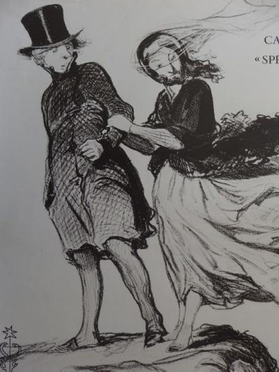 Honoré Daumier (d’après) : Elégants 1860 - Lithographie, 1968 2