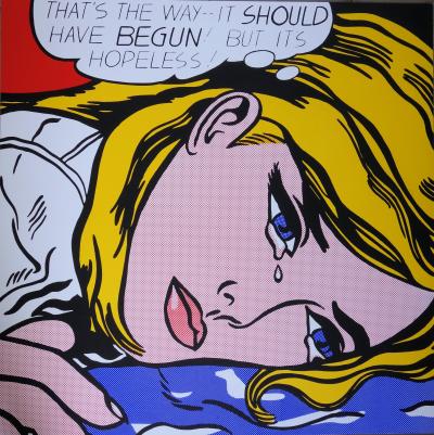 Roy Lichtenstein (d’après) : Sad Girl  - Sérigraphie 2