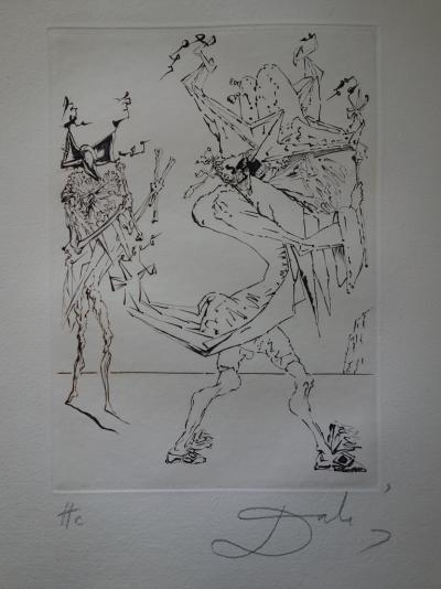 Salvador Dali : La procession fantasque - Gravure originale signée 2