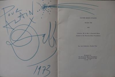 Salvador Dali - Autograph writing with drawing, signed