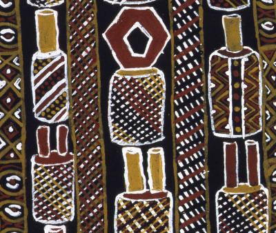 Dessin aborigène, Kaye Mary ORSHO, pigments naturels sur papier, 1996 2