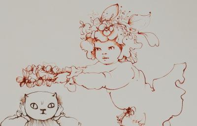 Leonor FINI : Le petit chat couronné - Gravure originale signée, Comtesse de Ségur 2