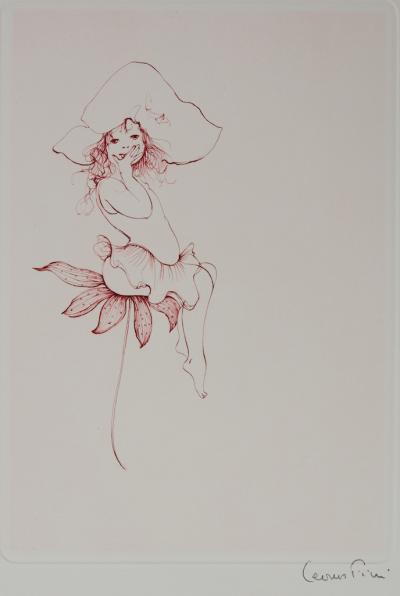 Leonor FINI : Jeune fille sur sa fleur; Gravure originale signée, Comtesse de Ségur 2