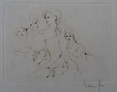 Leonor FINI - The Man and his Muses, original signed engraving 2