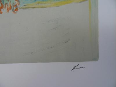 Jean FUSARO - Vue du port - Lithographie originale signée 2