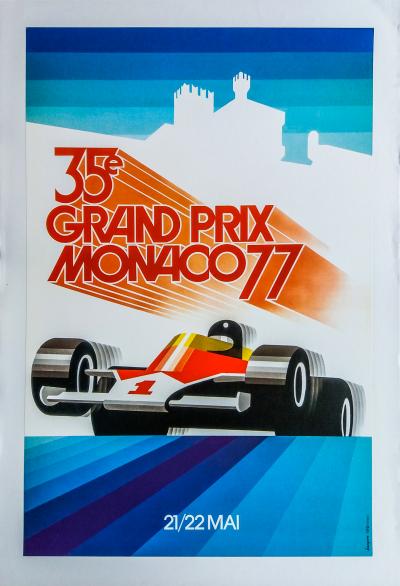 Roland Hugon -  35e Grand Prix Monaco, 1977 - Affiche d’époque 2