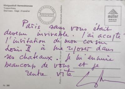Georges MATHIEU - Carte postale autographe signée 2