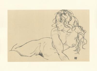 Egon Schiele, Nu incliné avec torse levé, 1918 2