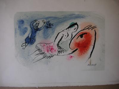 Marc Chagall, Carte de voeux pour Aimé Maeght, Lithographie originale 2