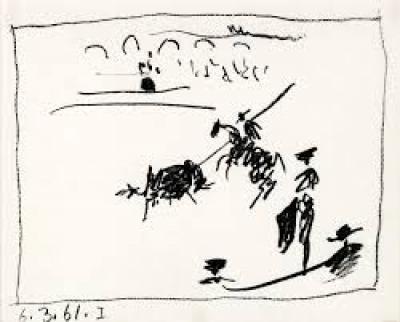 Pablo Picasso, La pique, lithographie originale 1961 2