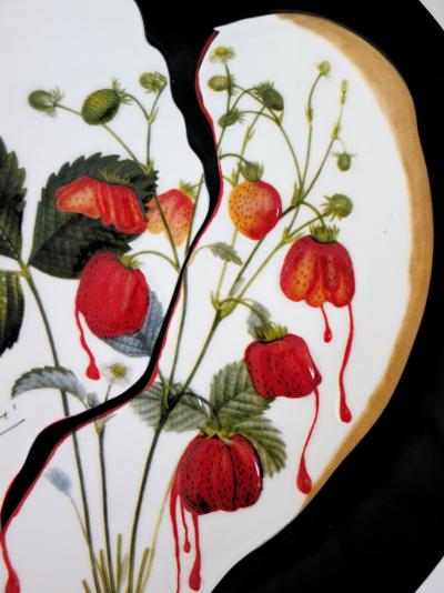 Salvador DALI - Coeur de fraises - Plat en Porcelaine signé 2