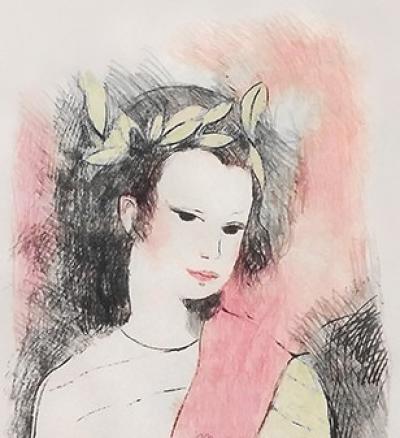 Marie LAURENCIN - Muse couronnée, 1954 - Lithographie originale signée au crayon 2