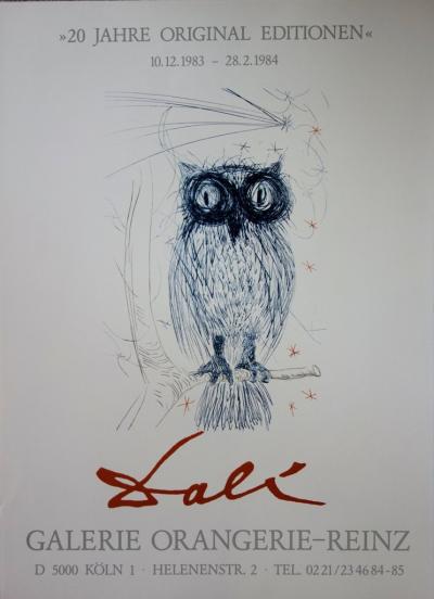 Salvador DALI - La Chouette Bleue - Affiche lithographique