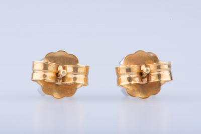 Boucles d’oreilles en or jaune 18 ct 8 diamants pie cut env. 0.80 ct au total 2