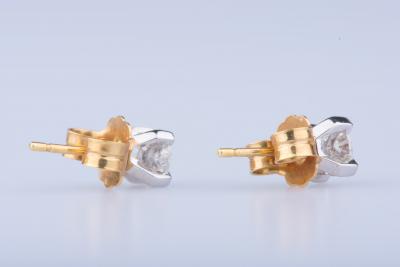 Boucles d’oreilles en or jaune 18 ct 8 diamants pie cut env. 0.80 ct au total 2