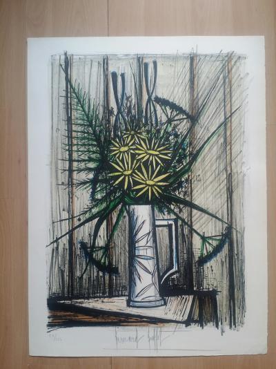 Bernard BUFFET - Marguerites et iris, 1970 - Lithographie originale signée au crayon 2