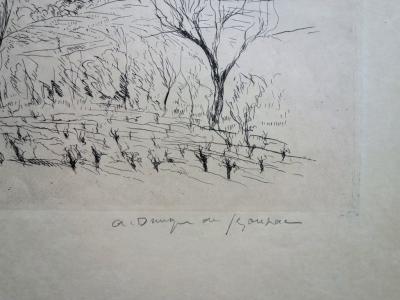 André DUNOYER de SEGONZAC : Les Vignes - Gravure originale signée 2