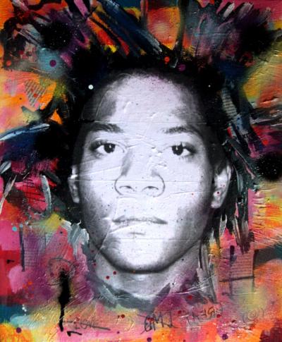 PyB - Basquiat portrait - Peinture originale 2