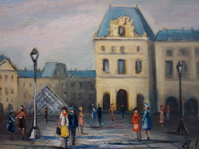 Michel Pabois - La pyramide - Huile sur toile originale signée 2