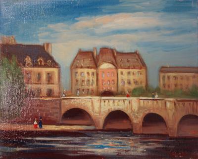 Michel Pabois - Le Pont Neuf - Huile sur toile original signée 2