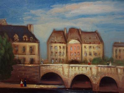Michel Pabois - Le Pont Neuf - Huile sur toile original signée 2