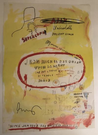 Jean-Michel BASQUIAT (USA, 1960-1988) - dédicace au feutre sur affiche sérigraphiée 2