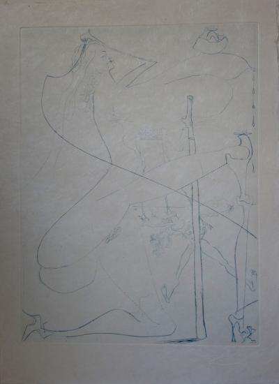 Salvador DALI : Femme aux béquilles - Gravure originale signée 2